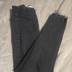 We The Free Charcoal Distressed Ankle Jeans